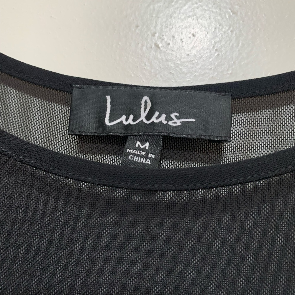 Lulu's Iced Latte Black Shift Dress Tassel-Trimmed - Picture 6 of 7